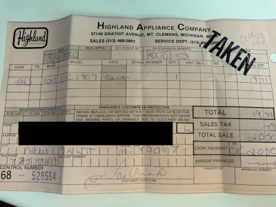 Jupiter Lander Receipt from September 30th 1982